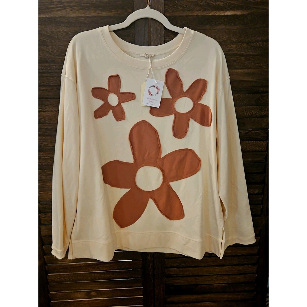 Jodifl Flower Power Sweatshirt Oversized Lg Cozy Boutique Autumn Vibes #883